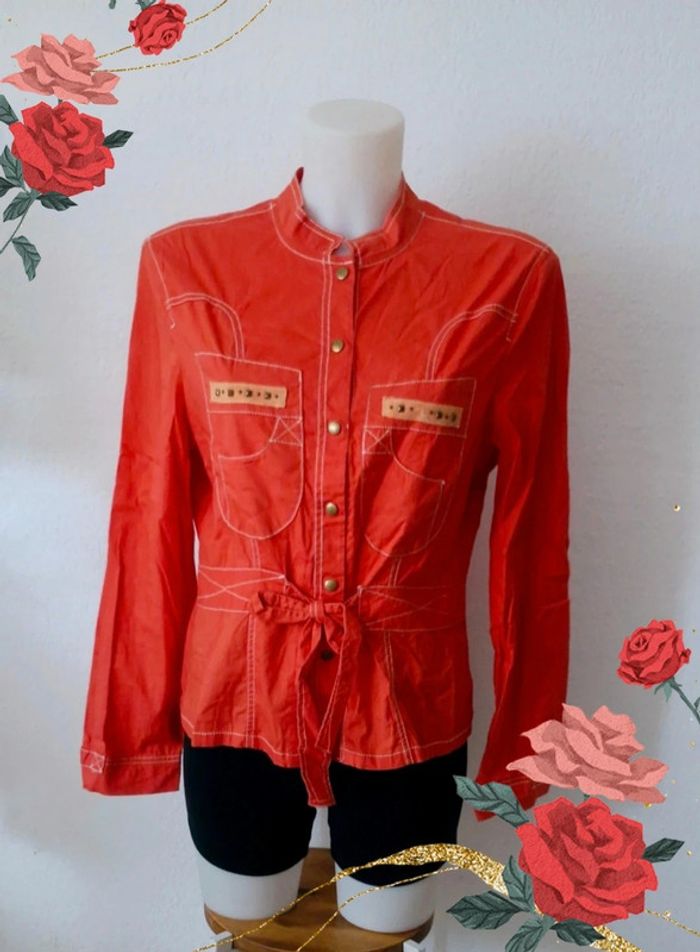 🤎 Veste rouge pour femme, taille L