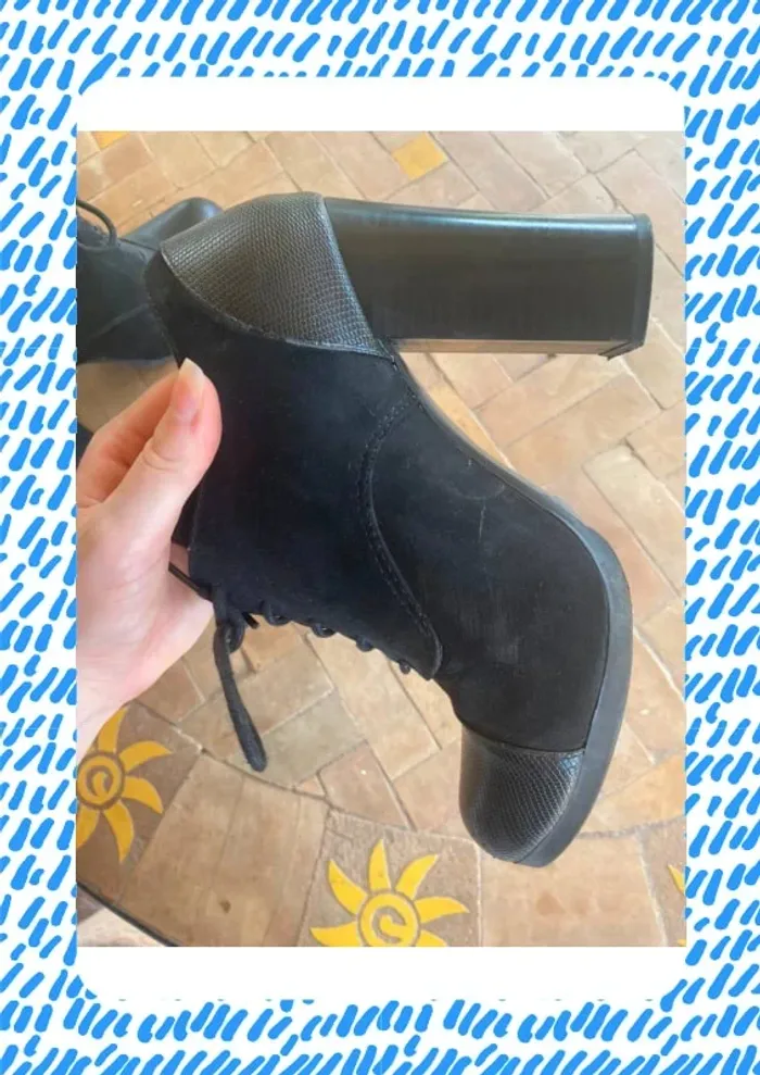 Bottines à talons noir MyB chaussea 39 40 - photo numéro 8