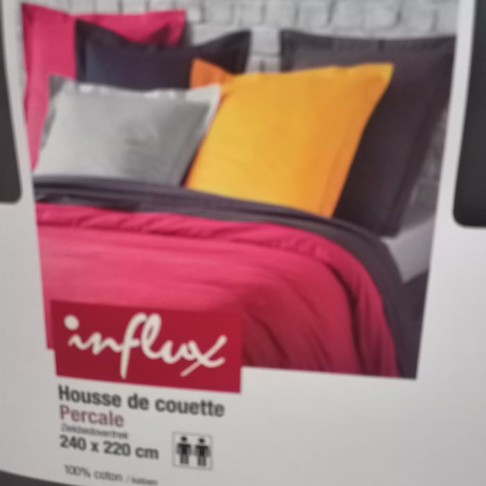 Housse de couette et son drap housse 240x220 cm en percale - photo numéro 2