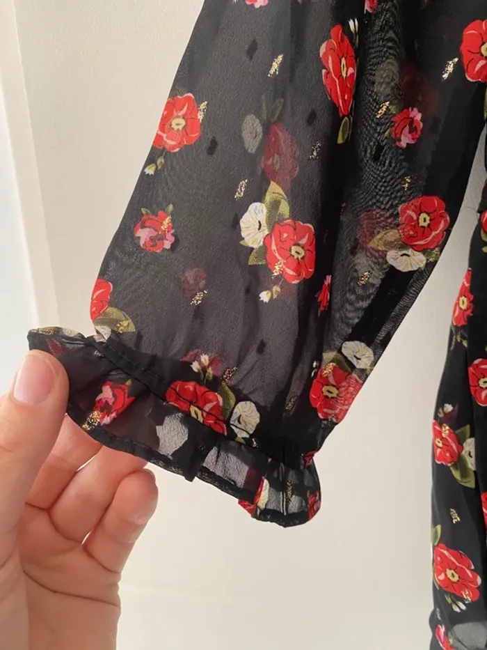 Blouse fleurie forme péplum manches 3/4 Season - Taille - photo numéro 3
