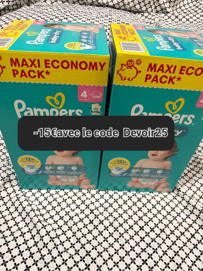 2 carton de couches Pampers taille 4