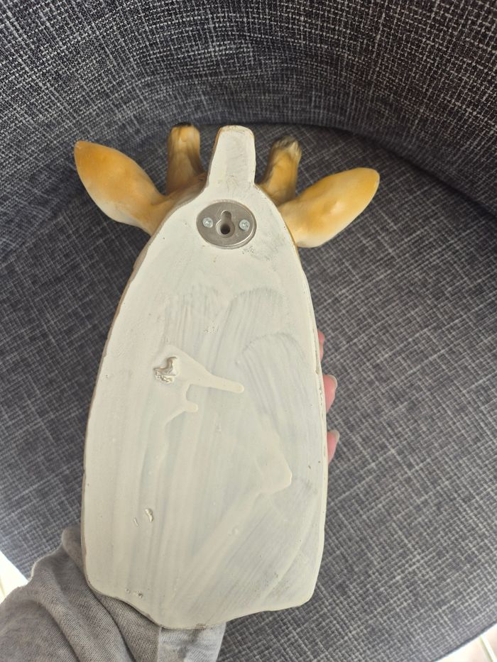 ​🎠Décoration Murale Artisanale – Hauteur 28 cm Tête de girafe - photo numéro 3