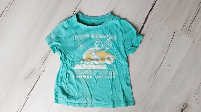 Vêtement garçon tee-shirt manches courtes bleu turquoise Kiabi 5 ans