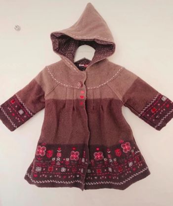 Manteau automne hiver noël marron chaud capuche
