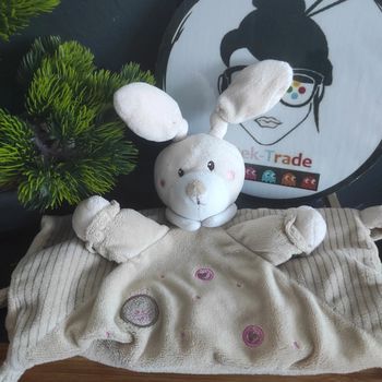 doudou lapin nitoy beige ronds rose marron rayures kiabi simba toys Carré Noeuds