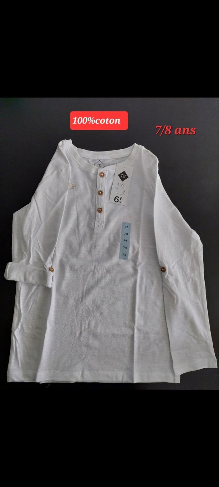T-shirt blanc garçon 8ans