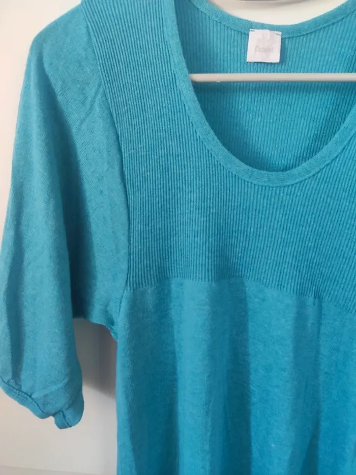 Camaïeu tee shirt 20 % lin - taille 2 - photo numéro 2