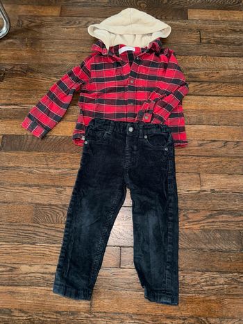 Chemise et pantalon velours Zara  24 mois