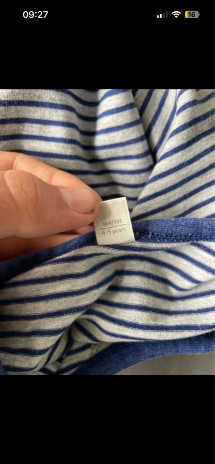 T-shirt à manches longues Esprit 5ans garçon motifs bleu gris - photo numéro 4