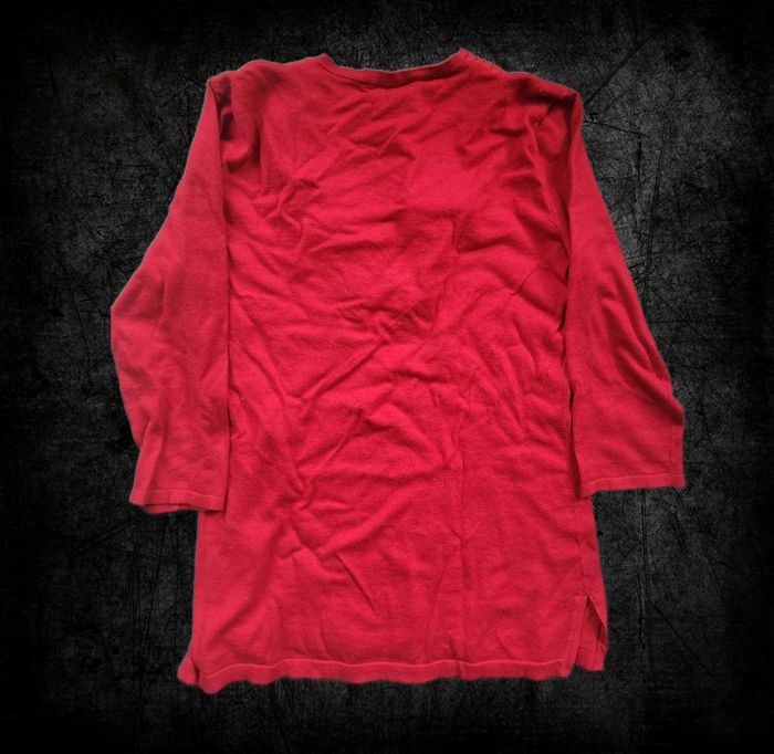 🔴 Pull femme Ralph Lauren – Rouge, col V, manches 3/4 – Taille M - photo numéro 4