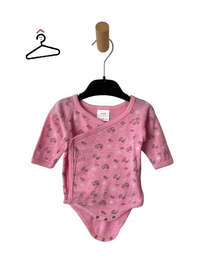 LOT de 3 bodies croisés à manches longues roses - bébé fille 3 mois - photo numéro 7