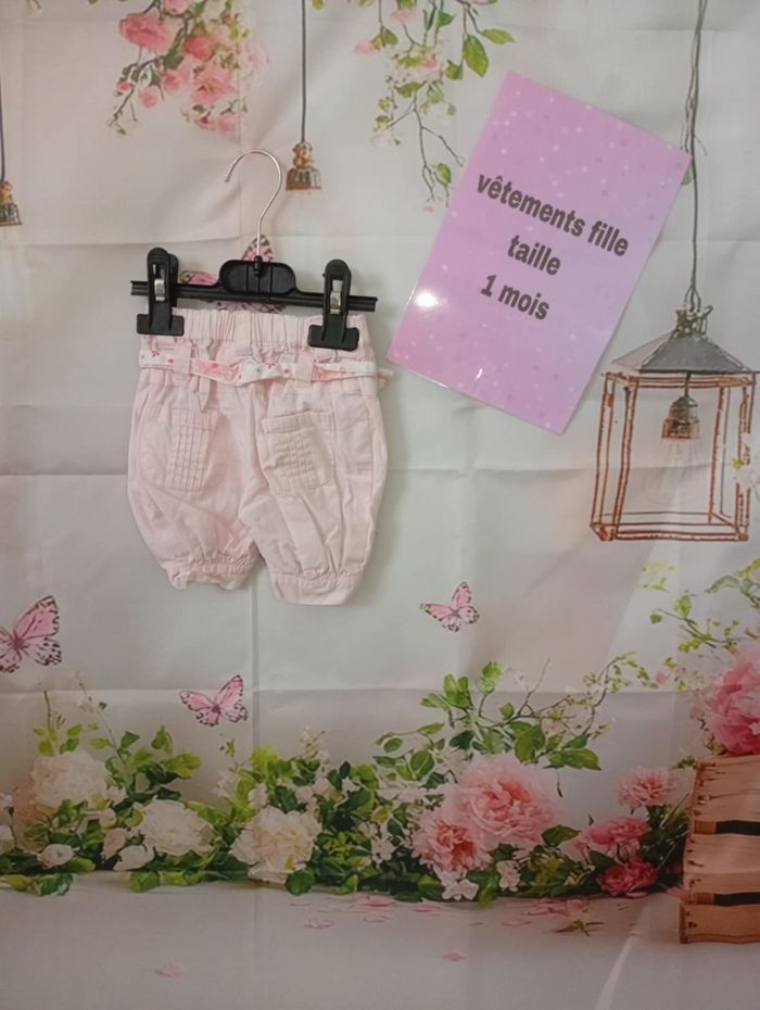 Pantalon fille Kitchoun rose clair taille élastique taille 1 mois / 56 cm - photo numéro 3