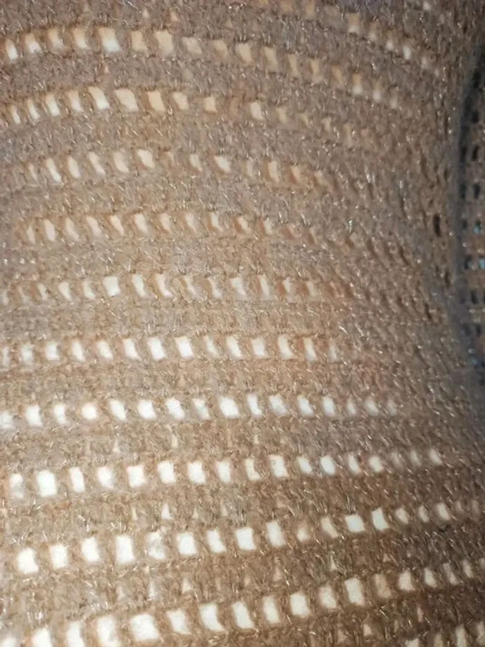 💎Robe femme maille coton beige fil doré MNG casual sportswear t sm 36 38 design look - photo numéro 6