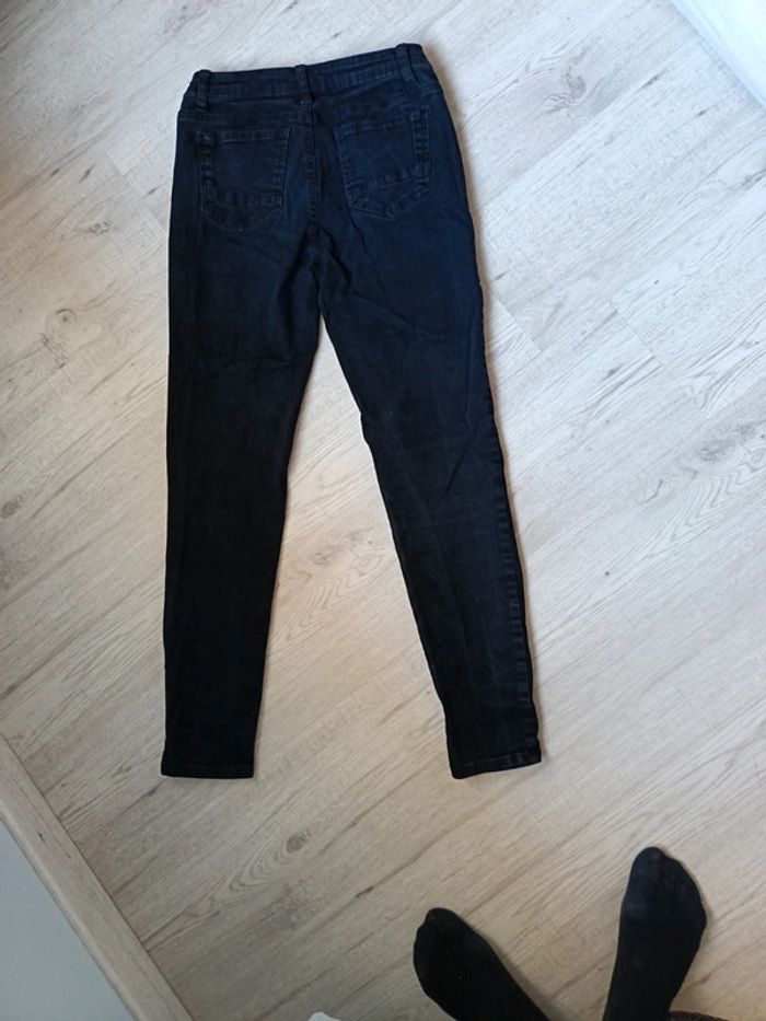 Jeans pantalon femme 38 M noir très bon état - photo numéro 9