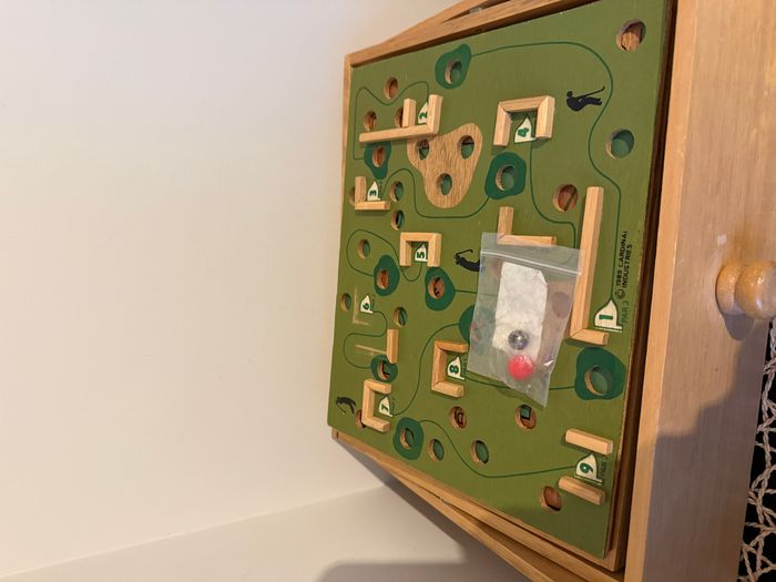 Labyrinthe à billes en bois vintage 1989 - PAViLiON CARDiNAL - photo numéro 2