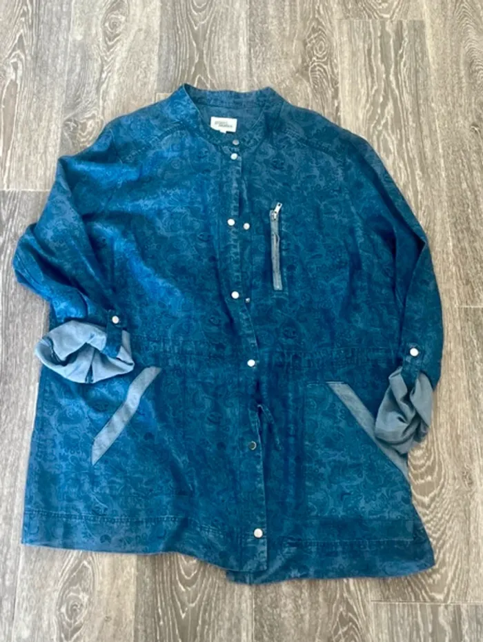 Veste longue jean taille 46 xxl grain de malice neuve