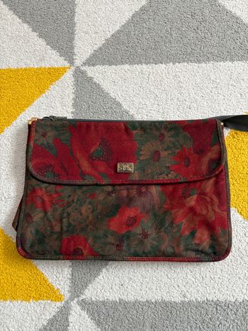 Pochette vintage Opera Prima couleur vert foncé et bordeaux