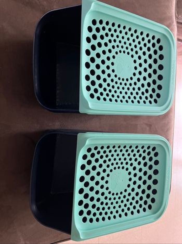 Lot de 2 bacs a oignons Tupperware