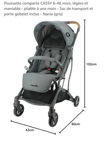 Poussette pliable 6-48 mois