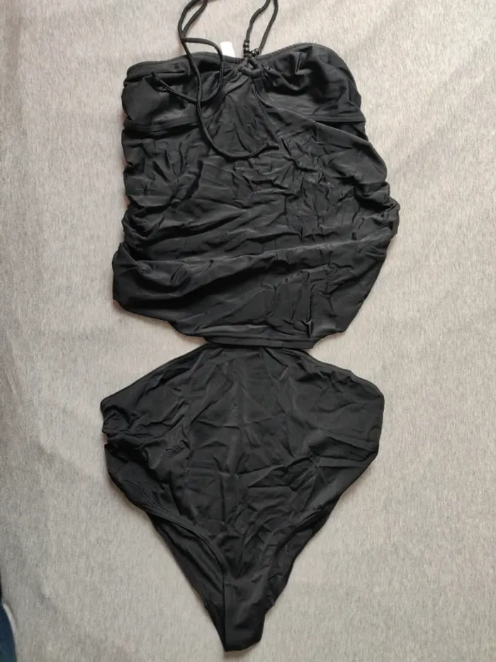 Maillot de bain grossesse deux pièces bikini noir CalinKalin taille 38