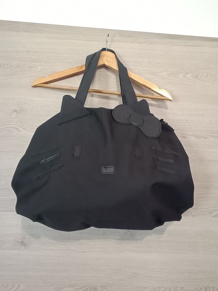 Sac cabas noir Hello Kitty - grand format