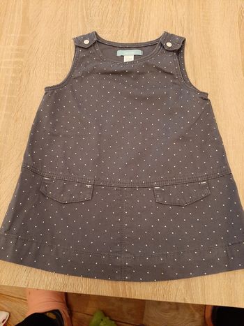 Robe en jeans grise à pois blanc Obaibi neuve 9 mois