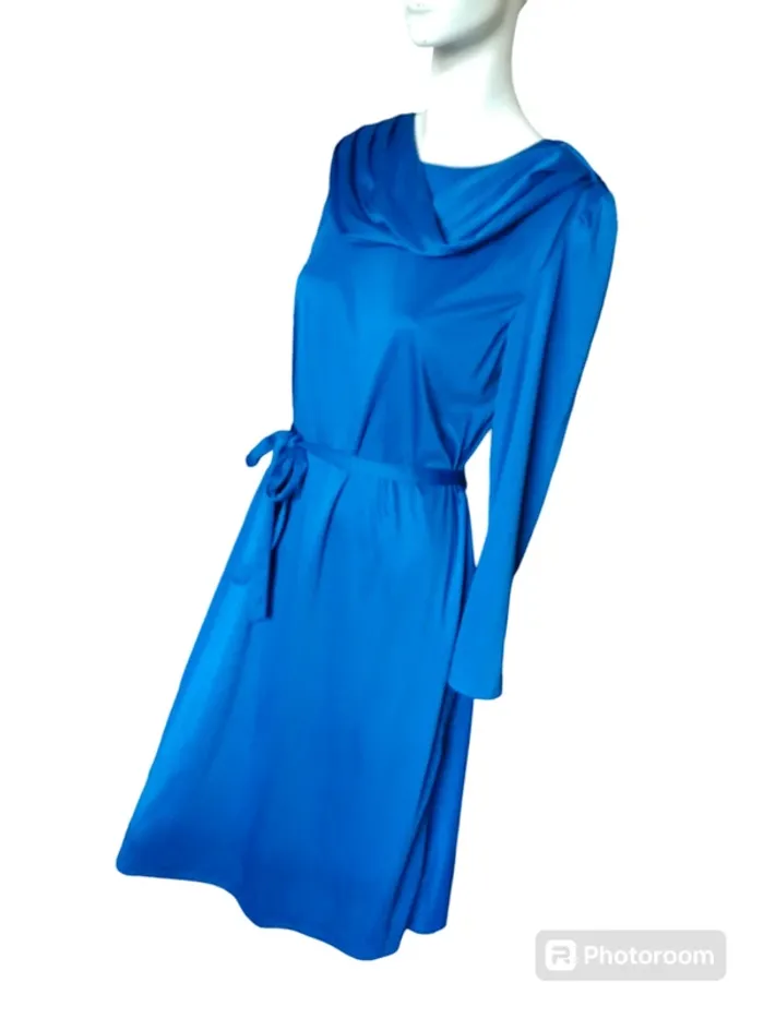 Robe dress retro vintage fête Noël nouvel an bleu