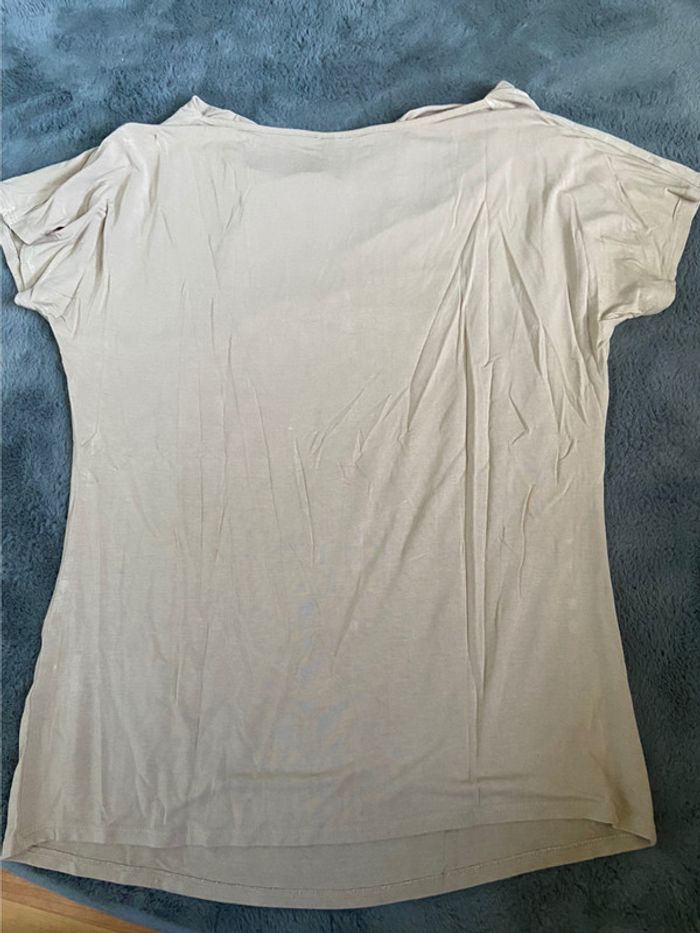 T-shirt manches courtes beige kiabi - photo numéro 2
