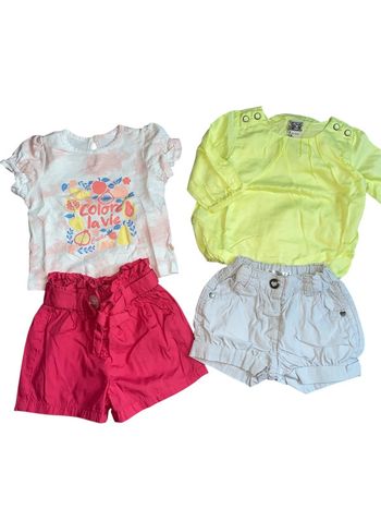 Lot tee shirt et short bébé fille 3 mois