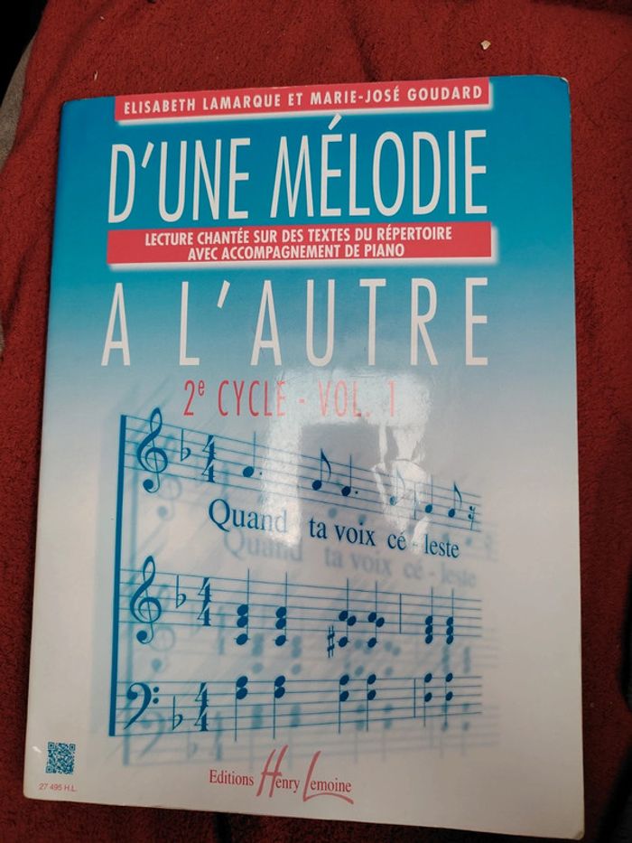 D'une mélodie à l'autre 2eme cycle volume 1