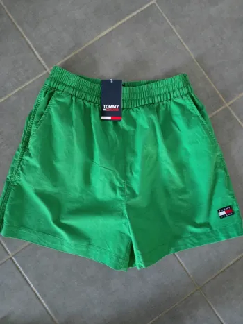 Short coton taille haute tommy