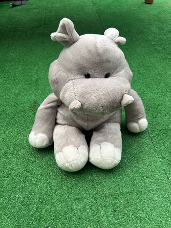 Grande peluche hippopotame grise 52 cm