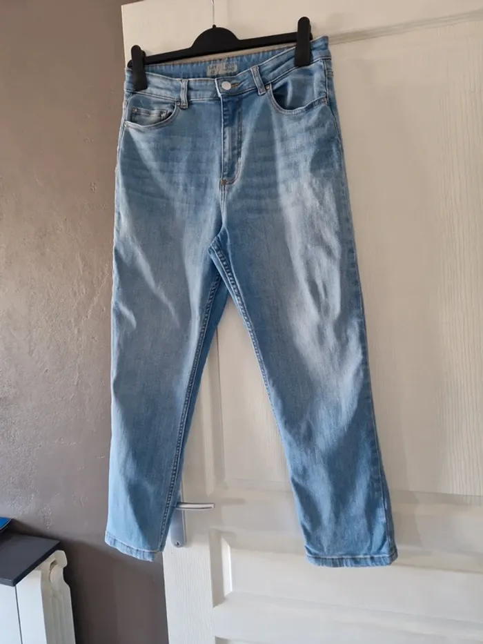 Jean taille 42 bleu clair taille haute - photo numéro 4