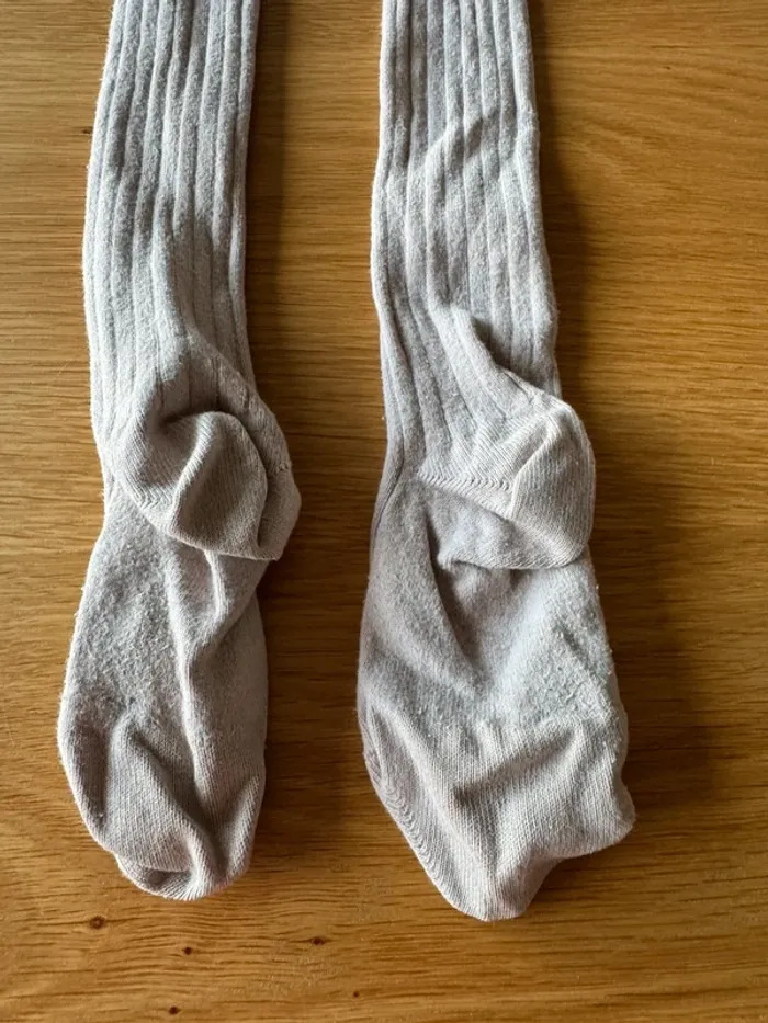 Lot de 3 paires de collants beige/jaune moutarde/rouge bordeaux côtelés - Taille 4 (pour du 4/5 Ans) - photo numéro 8