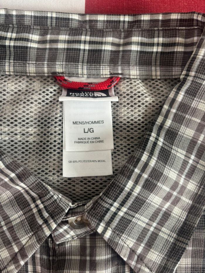 Chemise à manche courte The North Face M/L à carreaux gris et blanc - photo numéro 5