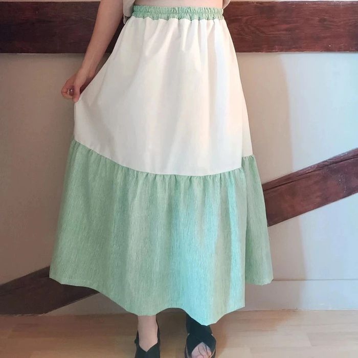 Jupe volantée bohème romantique pièce unique