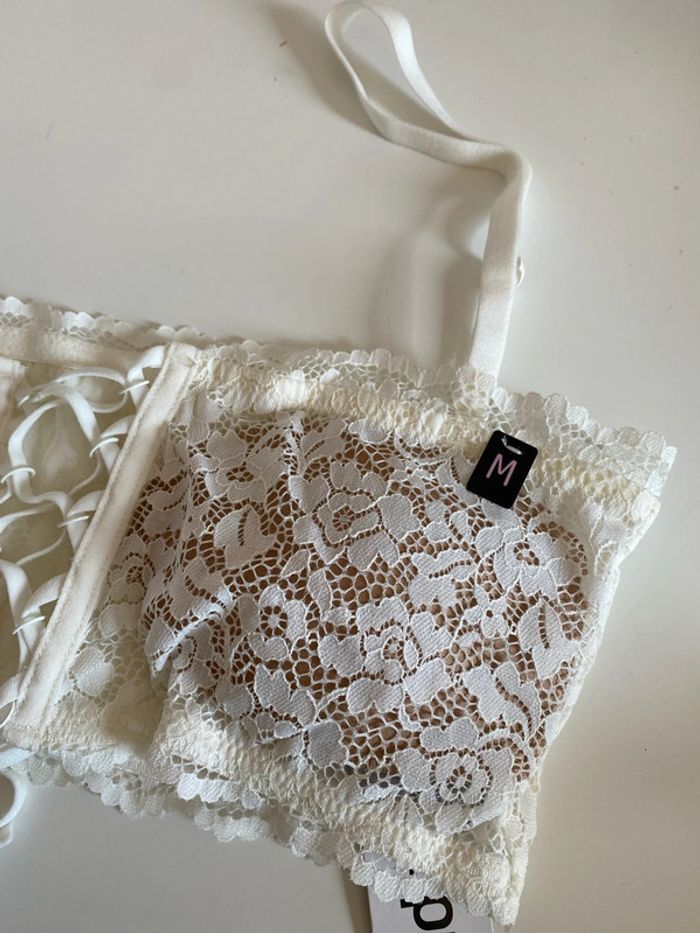 Soutien-gorge, brassière, bandeau, dentelle, Undiz , taille M Neuf - photo numéro 2
