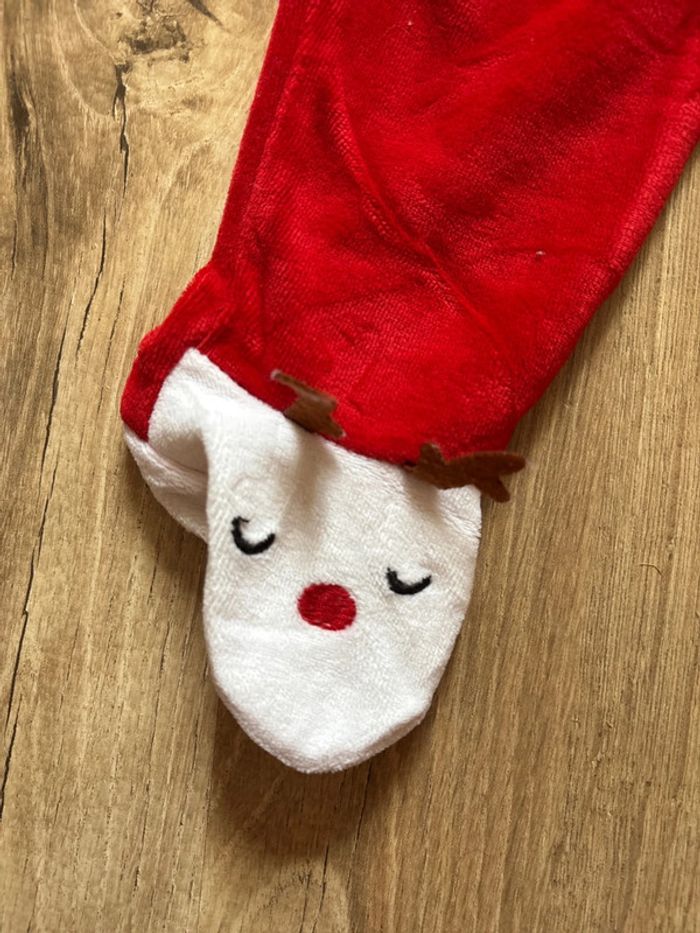 Pyjama velours Noël Renne rouge 6 mois Vertbaudet - photo numéro 3