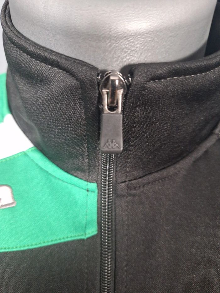 veste quart de zip kappa vintage/ homme - taille S / noir et vert - brodé (454) - photo numéro 5