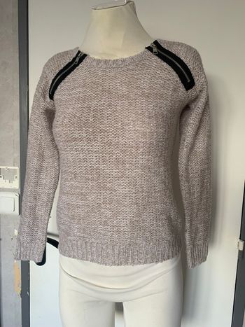 Pull rose fermeture éclair