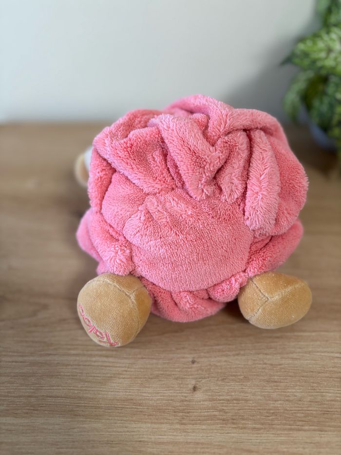 Doudou peluche ours boule plume rose kaloo - photo numéro 3
