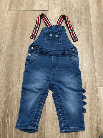 Salopette jeans ouverture jambe 9 mois orchestra