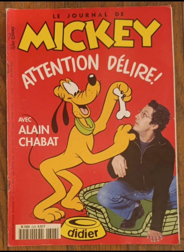 Ancien journal de mickey avec cadeau autocollants Dingo max N°2328 de 1997 vintage - photo numéro 2