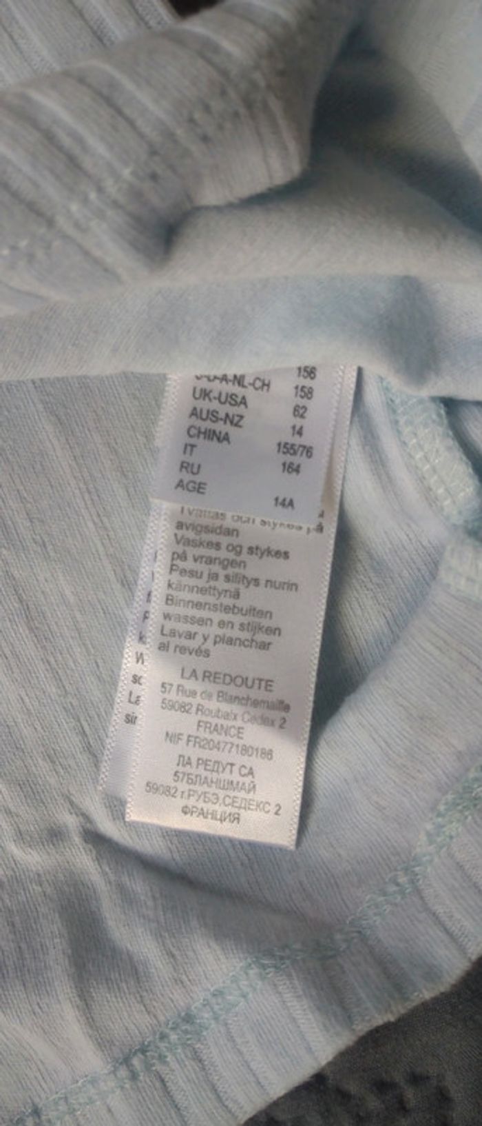 Haut côtelé bleu ciel mc fille 14 ans la redoute - photo numéro 9