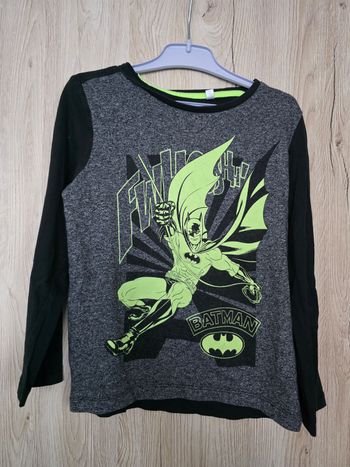 TEE-SHIRT MANCHE LONGUE BATMAM FLUORESCENT TAILLE 6ANS