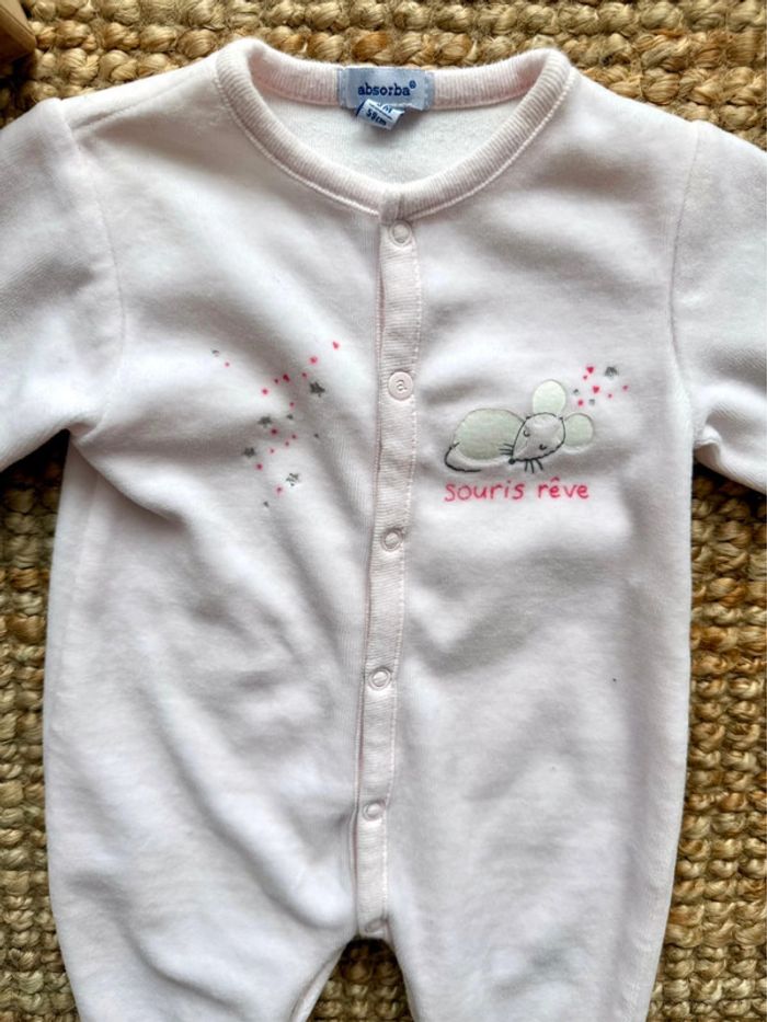 Pyjama velours Absorba 3mois / 60cm - photo numéro 2