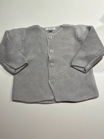 Gilet à maille gris DPAM taille 12 mois