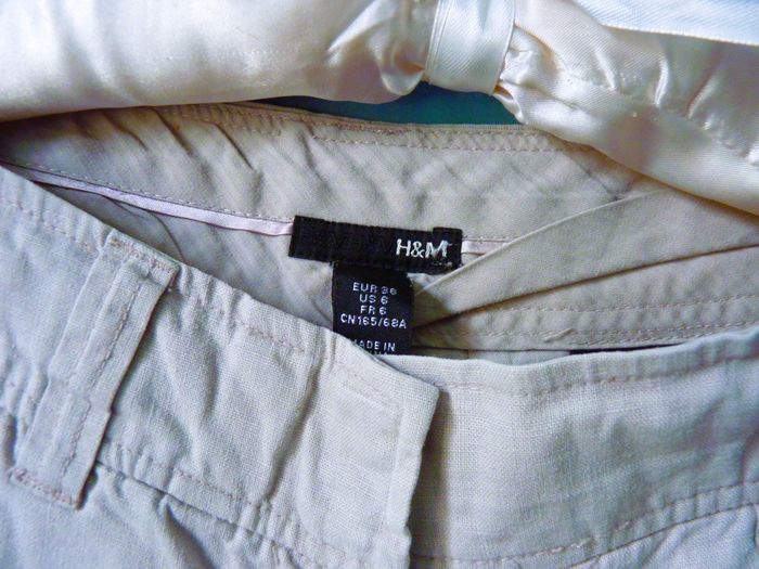 Pantalon large Femme H&M 36 S collection lin beige TBE - photo numéro 3