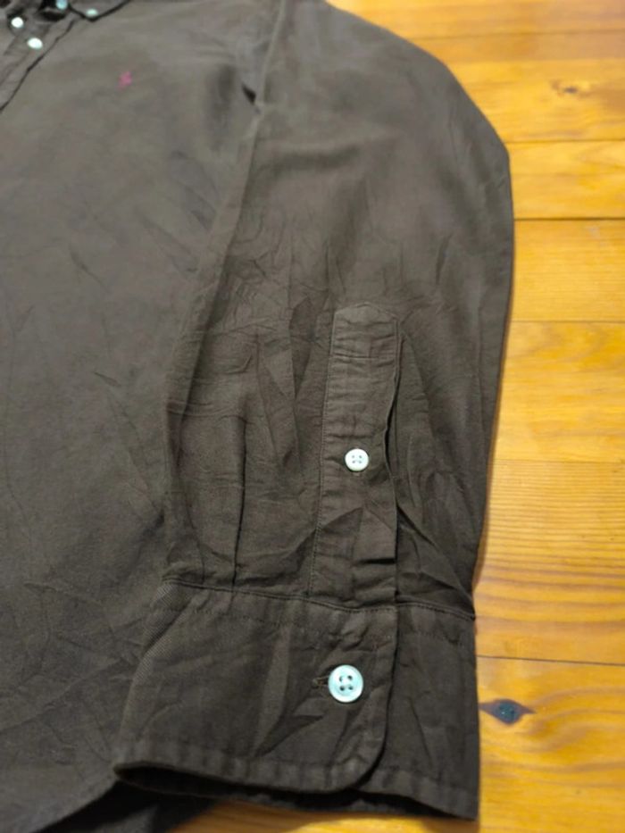 Chemise Manches  Longues - Ralph Lauren - Logo brodé bordeaux - Marron - Taille M - photo numéro 5