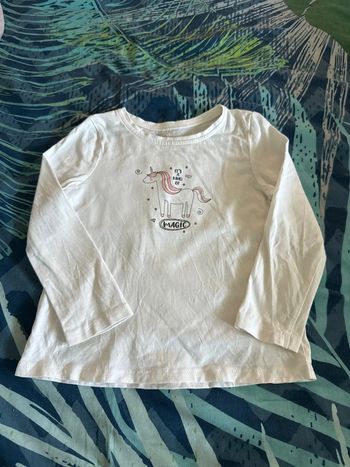 T shirt manches longues licorne 2/3ans